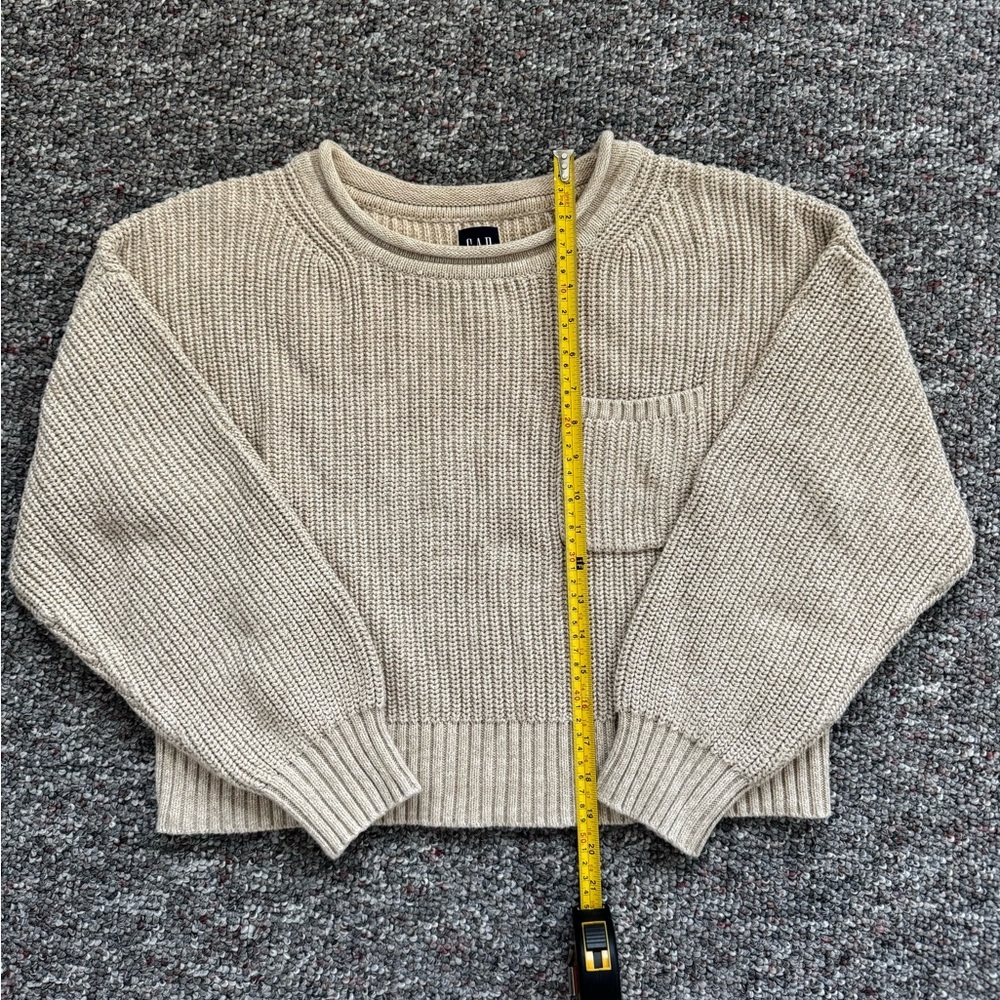 GAP Beige Crew Neck Knit Sweater 100% Cotton small womens